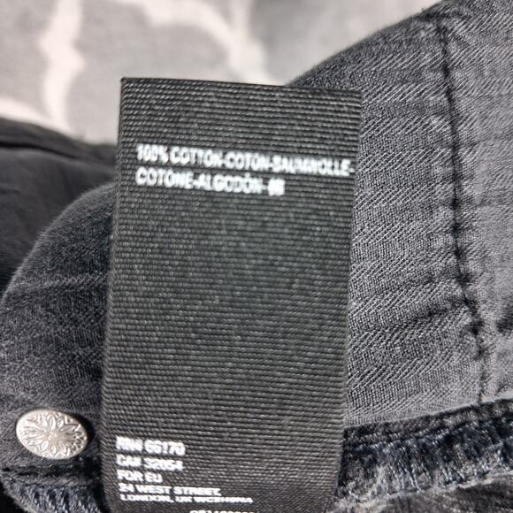 We The Free People Denim Cut Off Shorts Women Size 27 Black Distressed High Rise - Picture 9 of 10